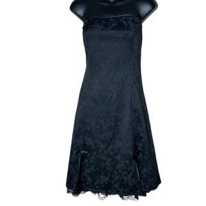 Vintage Y2K whimsigoth floral coquette lace dark romantic strapless dress 11